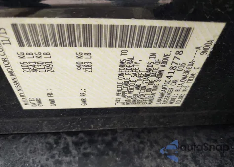 2016 Nissan Maxima 3.5 S из США, поврежденный, VIN 1N4AA6AP7GC418778